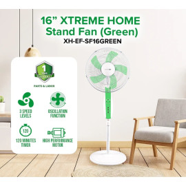 XTREME HOME Stand Fan (Green) XH-EF-SF16GREEN 16''